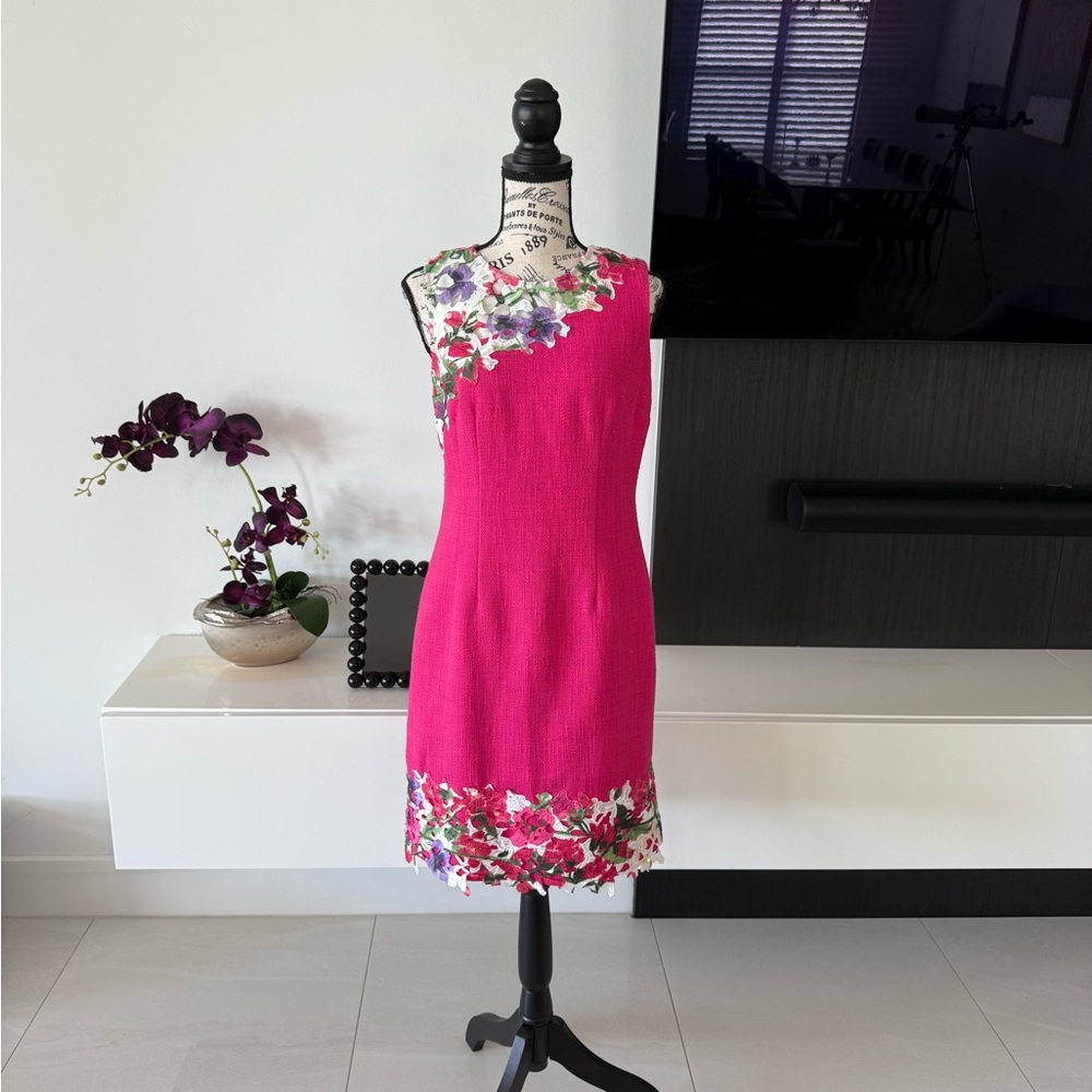 Karl Lagerfeld Fuchsia Floral Mini Dress